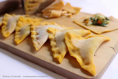 Ravioli di riso al vapore con rombo e crema di zucca - a tutta salute!