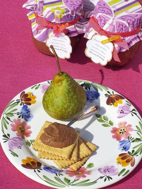 Confettura (senza zucchero) di pere, mapo e cioccolato fondente