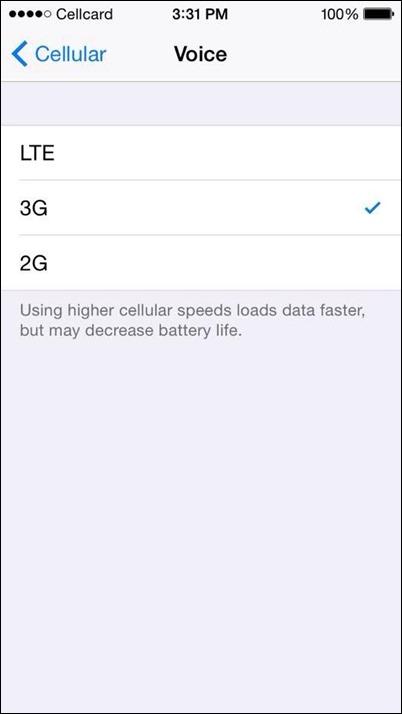 iOS 8.1: potremo scegliere fra 2G, 3G e LTE