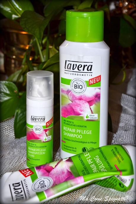 Recensione: LAVERA - Linea Capelli Repair Rosa & Cheratina Veg, Shampoo, Balsamo e Fluido Riparativo