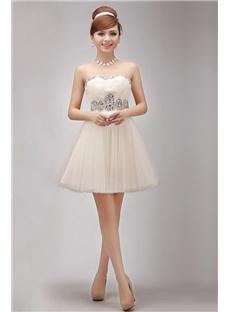 A-Line Sweetheart Mini/Short Length Beaded Cocktail Dress