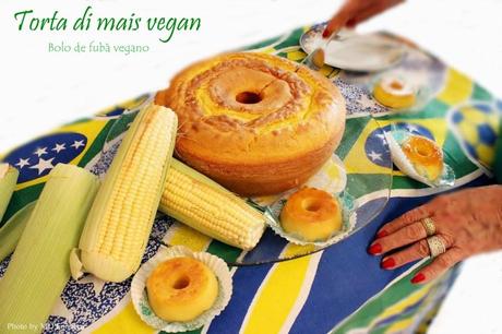 Bolo de fubà vegano Torta di mais vegan