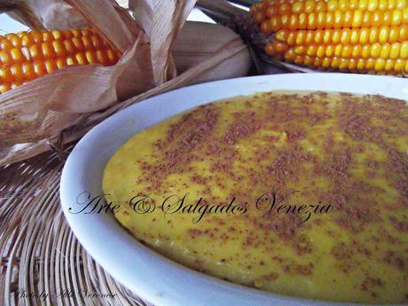 Mingau de milho verde ( curau) Polenta dolce con canella