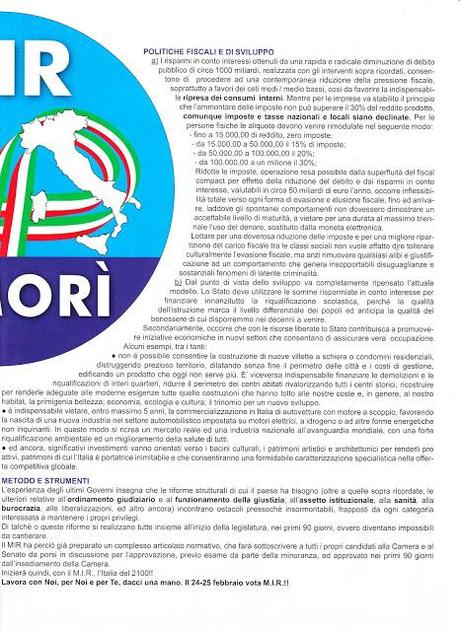 Sintesi del Programma del MIR