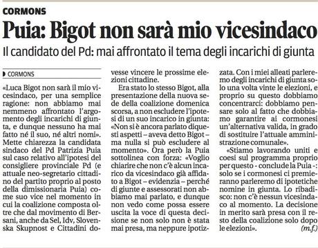 Bigot Vice-Sindaco, NO GRAZIE!