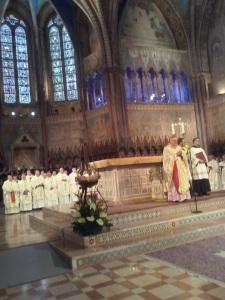 Interno della Basilica superiore di assisi il 4 ottobre 2014