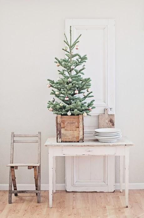 Ispirazioni Natalizie: Bianco, Verde, Latta e Legno.