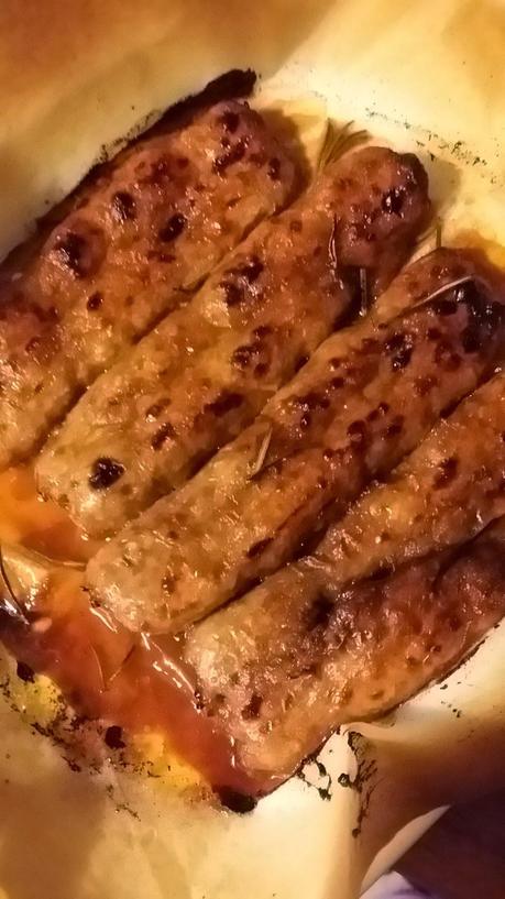 Salsicce di pollo e tacchino glassate alla salsa barbecue