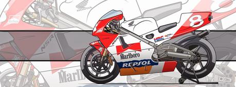 Motorcycle Art - Honda NSR 500 1993 by Evan DeCiren