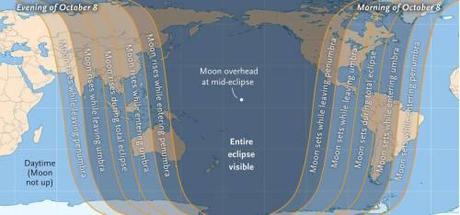 Eclissi 8 ottobre mappa