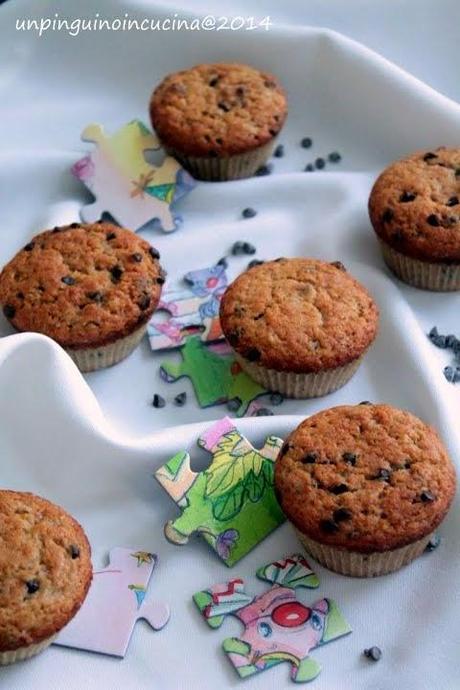 Muffin banane e cioccolato senza lattosio 