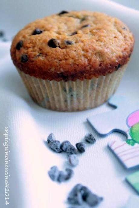 Muffin banane e cioccolato senza lattosio 