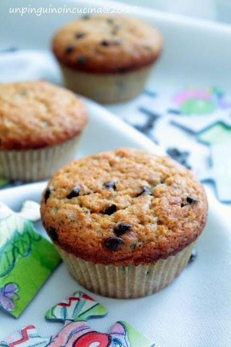 Muffin banane e cioccolato senza lattosio 