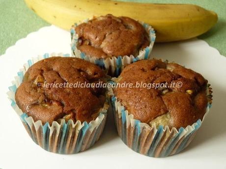 Muffin alla panna con banane e cacao