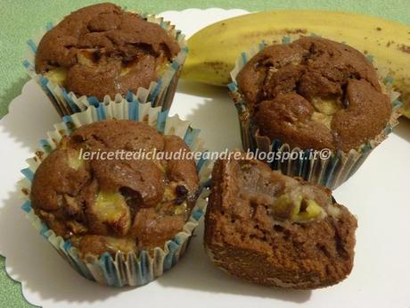 Muffin alla panna con banane e cacao