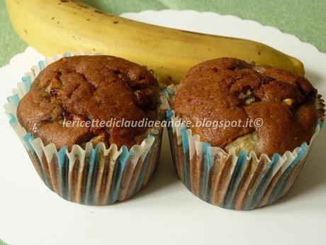 Muffin alla panna con banane e cacao