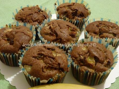 Muffin alla panna con banane e cacao