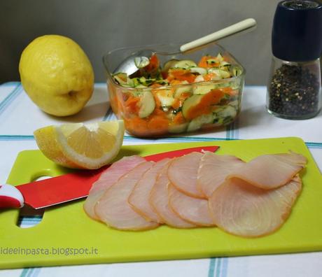 Carpaccio di Marlin Affumicato con Verdure Marinate