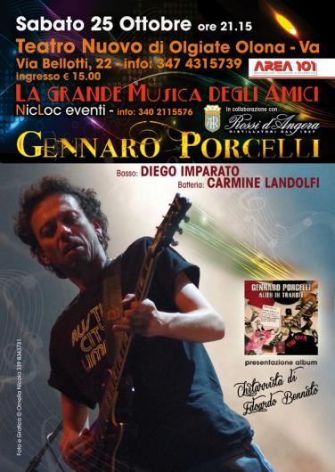GENNARO PORCELLI chitarrista di Edoardo Bennato il 25/10 ore 21.15-Teatro Nuovo di Olgiate O. (VA)