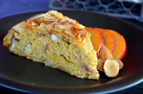 Torta sublime di pesche e amaretti