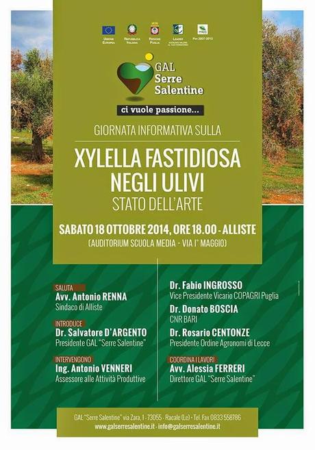 Sabato 18 ottobre 2014, alle ore 18.00, presso l'Auditorium della Scuola Media, in via I° Maggio, ad Alliste