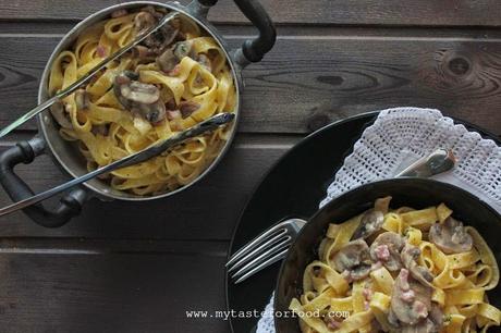 Fettuccine con champignon