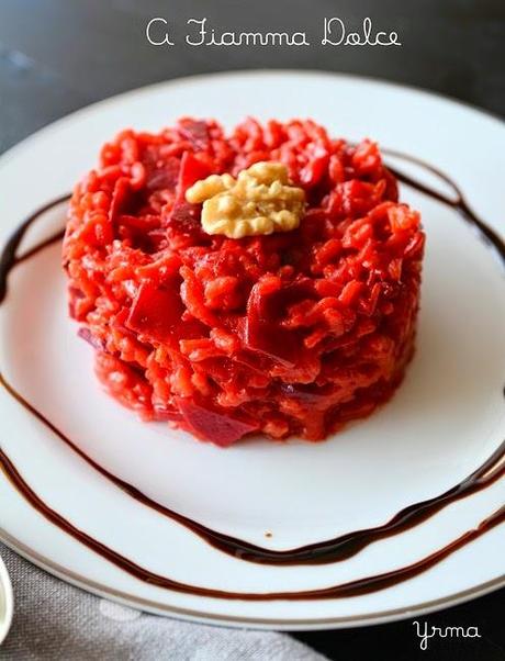 Risotto alla rapa rossa e noci