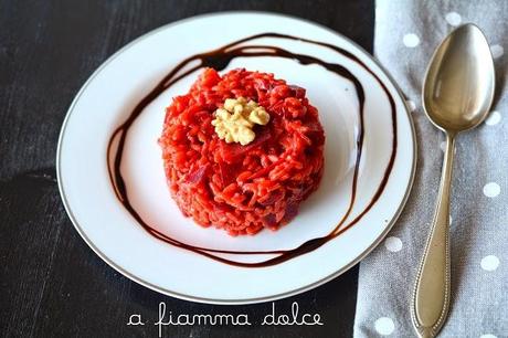 Risotto alla rapa rossa e noci