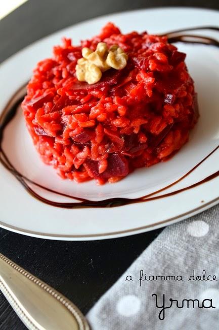 Risotto alla rapa rossa e noci