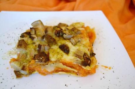 lasagna con zucca porcini e provola