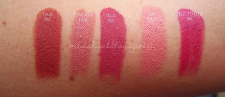 Mac Cosmetics Mehr Lipstick - swatches, comparison, makeup look
