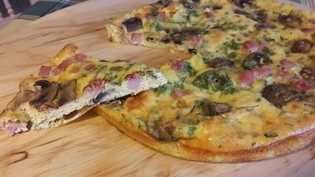 Frittata con champignon e prosciutto cotto nel forno