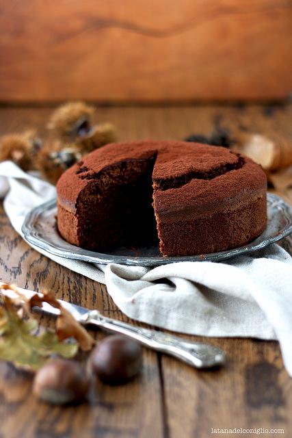 Torta morbida al cioccolato e farina di castagne3