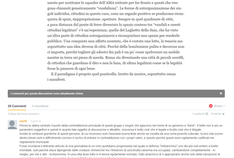 Sul quotidiano Il Manifesto un raccapricciante articolo che irride, insulta e sbeffeggia i volontari di Retake Roma. Perché?