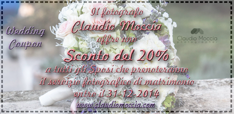 Sconto del 20% sul servizio del fotografo Claudio Moccia