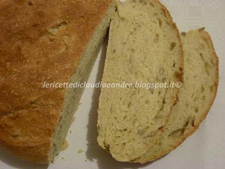 Pane con farina integrale e semi di girasole con 2 gr di lievito