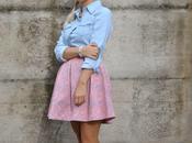 Outfit gonna ruota camicia denim