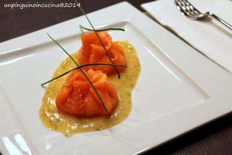 Fagottini di carpaccio di trota con cuore di burrata 