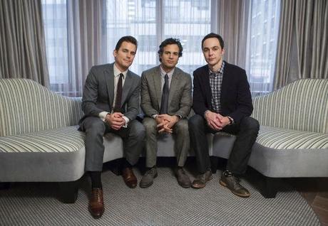 Actors Matt Bomer, Mark Ruffalo and Jim Parsons of the HBO movie The Normal Heart pose for a portrait in New York