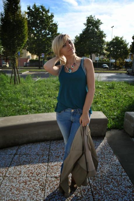 outfit jeans e giacca di pelle outfit jeans e tacchi outfut collana lyla loves outfit autunnali outfit ottobre 2014 outfit mariafelicia magno mariafelicia magno fashion blogger come abbinare la giacca di pelle abbinamenti giacca di pelle jeans e tacchi outfit jeans e tacchi jeans fornarina mariafelicia magno fashion blogger fashion blogger bionde fashion blogger milano capelli sciolti giacca di pelle beige scarpe decolletè united colors of benetton jeans e tacchi come abbinare jeans e tacchi top verde bottiglia 