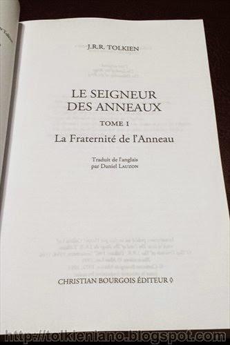 La Fraternité de l'Anneau, la nuova traduzione francese a cura di Lauzon, 2014