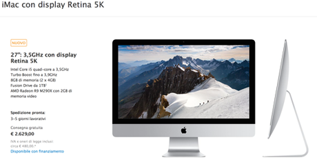 Presentato il nuovo iMac Retina Display 5k