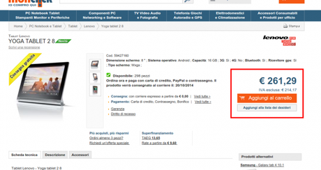 Yoga tablet 2 8   Tablet Lenovo   Monclick   59427160