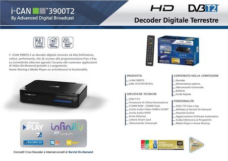 Decoder i-CAN 3900T2 | Anteprima Digital-Sat, la scheda tecnica