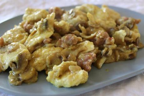 pollo funghi e curry