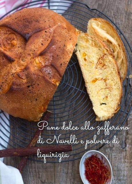 Pane dolce allo zafferano di Navelli e polvere di liquirizia