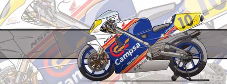 Motorcycle Art - Honda NSR 500 1991 by Evan DeCiren