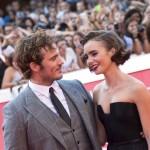 Sam Claflin e Lily Collins sorridenti per Scrivimi Ancora Roma 2014