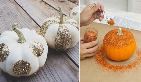 10 idee per decorare le zucche di Halloween - i glitter