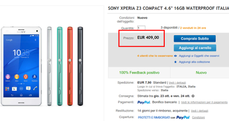 SONY XPERIA Z3 COMPACT 4.6  16GB WATERPROOF ITALIA ANDROID 4.4   eBay